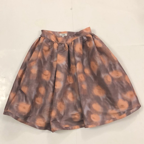 COS 38 Skirt Pleated Full Light Purple Peach pink Adjustable snap Waist Excellen - Picture 2 of 15